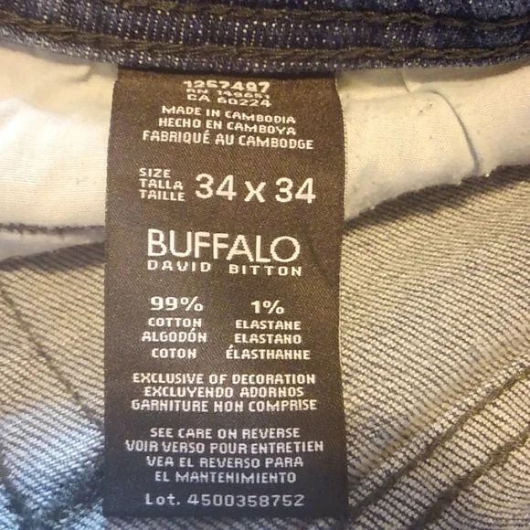 Buffalo David Bitton Jackson-X Straight Leg Denim Blue Jeans 34 X 34 - Picture 6 of 8